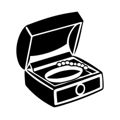 jewelry box icon, jewelry box line art - simple line art of jewelry box, perfect for jewelry box logos and icons