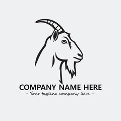 Head of goat illustration black and white for logo company vector image
