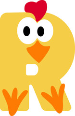 Chick Letter Vector Element Alphabet T