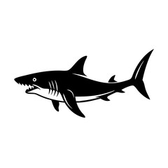 mako shark icon, mako shark line art - simple line art of mako shark, perfect for mako shark logos and icons