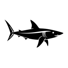 mako shark icon, mako shark line art - simple line art of mako shark, perfect for mako shark logos and icons