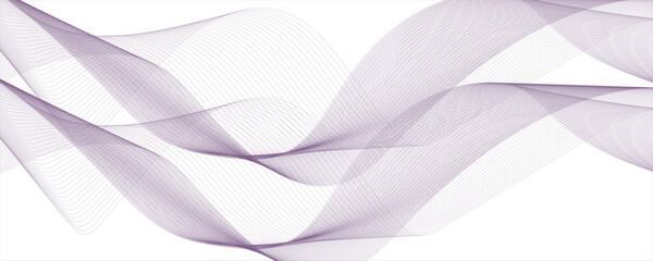 Abstract light porple line wave vector background. Wave geometric Technology, Striped ribbons vector  with lines.  colorful wave line transparent 