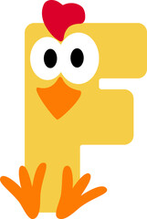 Chick Letter Vector Element Alphabet H