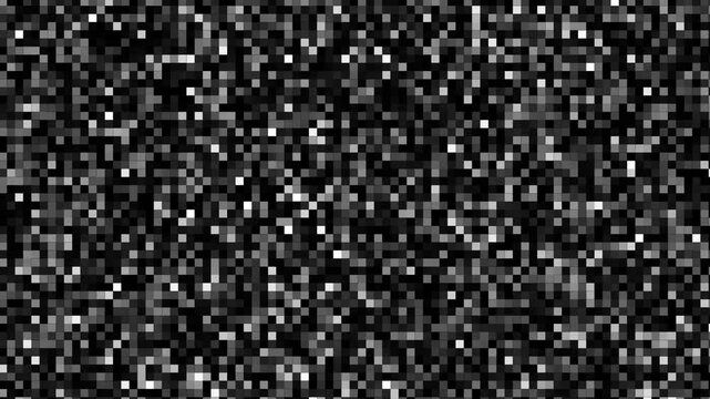 Digital mosaic technology background. Abstract moving light pixel block. Pixel dots in motion. Digital square block loop animated background