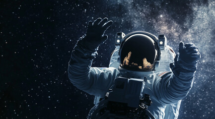 Astronaute flottant dans l’immensité cosmique
