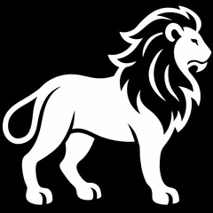 The lion outline vector and illustration line art design on a white background	