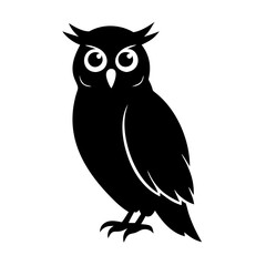 owl icon, owl line art - simple line art of owl, perfect for owl logos and icons