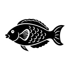 parrotfish icon, parrotfish line art - simple line art of parrotfish, perfect for parrotfish logos and icons