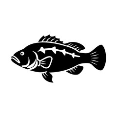 peacock bass icon, peacock bass line art - simple line art of peacock bass, perfect for peacock bass logos and icons