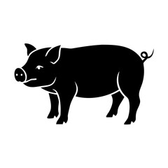 pig icon, pig line art - simple line art of pig, perfect for pig logos and icons