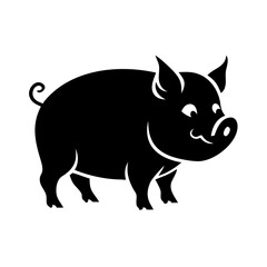 pig icon, pig line art - simple line art of pig, perfect for pig logos and icons