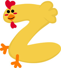 Chicken Letter Vector Element Alphabet X