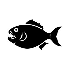 piranha icon, piranha line art - simple line art of piranha, perfect for piranha logos and icons