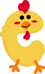 Chicken Letter Vector Element Alphabet A