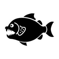 piranha icon, piranha line art - simple line art of piranha, perfect for piranha logos and icons