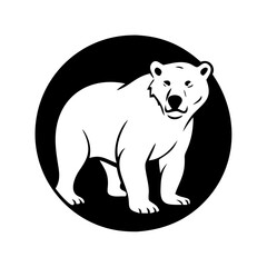 polar bear icon, polar bear line art - simple line art of polar bear, perfect for polar bear logos and icons