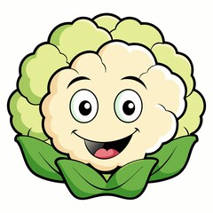 Fresh Cauliflower on White Background: Healthy and Natural Vegetables