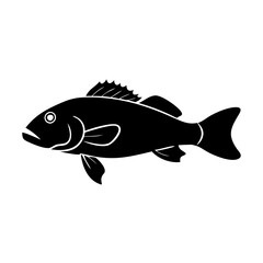 rockfish icon, rockfish line art - simple line art of rockfish, perfect for rockfish logos and icons