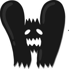 Ghost Letter Vector Element Alphabet W