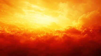 Fiery sunset with vibrant orange and red clouds.