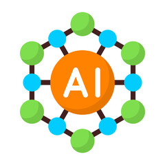 AI Model Flat Icon