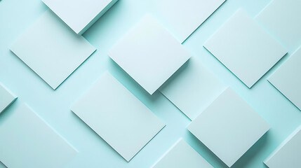 Delicate concentric blocks on a soft pastel mint backdrop, Thin geometric shapes expanding symmetrically with central space, Block-expansion minimalist style