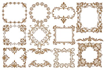 Set of gold framed designs