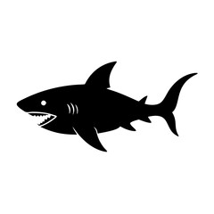 shark icon, shark line art - simple line art of shark, perfect for shark logos and icons