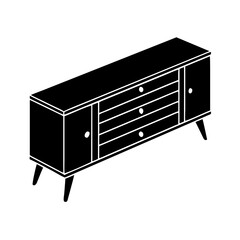 sideboard icon, sideboard line art - simple line art of sideboard, perfect for sideboard logos and icons