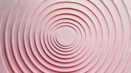 Fototapeta premium Delicate concentric blocks on a soft pastel pink surface, Geometric shapes expanding symmetrically with central space, Block-expansion minimalist style