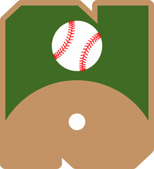 Baseball Court Field Letter Vector Element Alphabet N