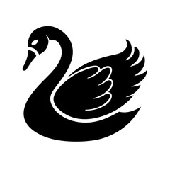 swan icon, swan line art - simple line art of swan, perfect for swan logos and icons