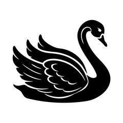 swan icon, swan line art - simple line art of swan, perfect for swan logos and icons