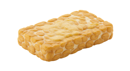 Golden brown textured food block with rectangular shape ideal for culinary presentations