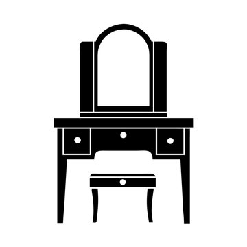 recommend clip art: vanity table icon, vanity table line art - simple line art of vanity table, perfect for vanity table logos and icons