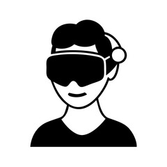 vr headset icon, vr headset line art - simple line art of vr headset, perfect for vr headset logos and icons