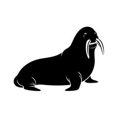 walrus icon, walrus line art - simple line art of walrus, perfect for walrus logos and icons