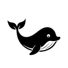 Fototapeta premium whale icon, whale line art - simple line art of whale, perfect for whale logos and icons