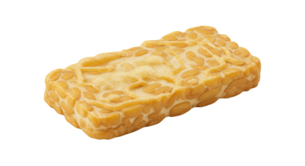 Golden rectangular snack bar with a textured surface suitable for healthy eating promotion