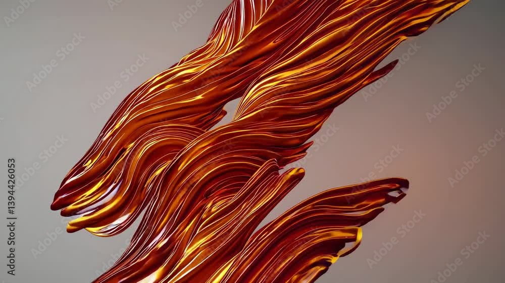 Poster smooth elegant golden copper metallic satin or silk fabric flowing and waving in the wind against a 