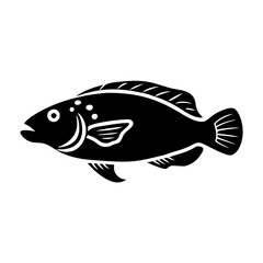 wrasse icon, wrasse line art - simple line art of wrasse, perfect for wrasse logos and icons