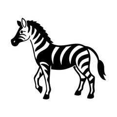 zebra icon, zebra line art - simple line art of zebra, perfect for zebra logos and icons
