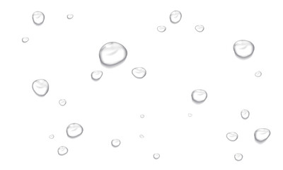 Realistic water drops. PNG drops, condensation on the window, transparent water drop. Abstract water drops, bubbles on transparent background, digital liquid design, Stock royalty free.