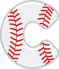 Baseball Letter Vector Element Alphabet C