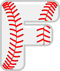 Baseball Letter Vector Element Alphabet F