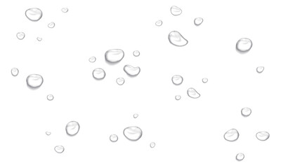 Realistic water drops. PNG drops, condensation on the window, transparent water drop. Abstract water drops, bubbles on transparent background, digital liquid design, Stock royalty free.