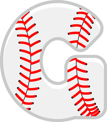 Baseball Letter Vector Element Alphabet G