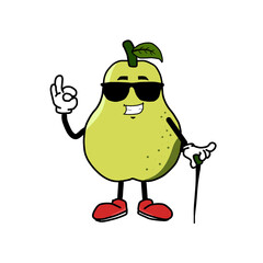 food, fruit, illustration, vector, cartoon, set, icon, isolated, strawberry, fresh, pear, healthy, funny, orange, banana, character, background, apple, cute, design, face, cherry, flat, organic, lemon
