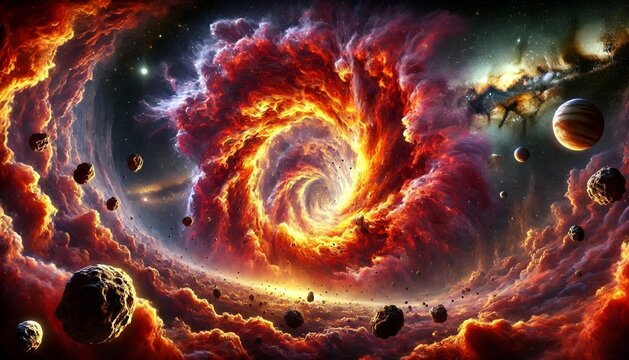 Abstract space background of a massive burning nebula