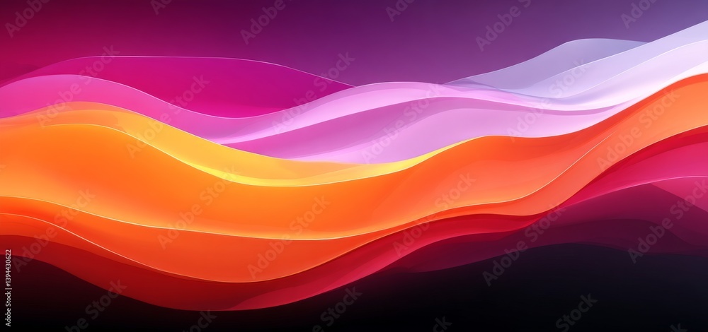 Poster vibrant non-representational backdrop featuring undulating lines and curves